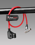 Alvin's Cables Right Angle 2 Pin Male to D-Tap Power Cable for Teradek SmallHD Z-CAM Blackmagic Pyxis, 45cm|18inches, Ultra Soft & Flexible