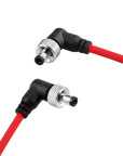 Alvin's Cables 2 Pin to Locking DC Right Angle Power Cable for Atomos Ninja V, Blackmagic Video Assist, SmallHD 702 Monitor, Ultra-Soft Red