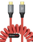 Alvin's Cables Coiled USB-C Cable, 20Gbps Data Transfer, 240W, 4K@60Hz