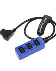 Alvin’s Cables D-tap Splitter P-Tap HUB Cable Dtap Male to Three Port D tap Female Splitter Cable with Screw Threads for ARRI RED Z CAM Cameras TILTA Steadicam IDX V-Mount Battery