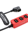 Alvin’s Cables D-tap Splitter P-Tap HUB Cable Dtap Male to Three Port D tap Female Splitter Cable with Screw Threads for ARRI RED Z CAM Cameras TILTA Steadicam IDX V-Mount Battery