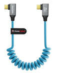Coiled USB-C Cable, Braided USB-C to USB-C Cable, 40Gbps, 240W PD 3.1 Charging, 8K@60Hz Video, USB4.0 Type C for Thunderbolt 4/3, BMPCC, Canon R5/R6, Sony FX3/A7C, Mac, iPhone, USB-IF Certified