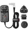 Alvin’s Cables RED DSMC3 Rotatable 6 Pin Female AC Power Supply Adapter 12V 3A Universal Plug Charger for RED DSMC2 DSMC3 Komodo-X V-Raptor Camera, for DJI Ronin 4D, with UK EU AU US Plugs 2m/6.6ft