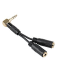 Alvin's Cables Tentacle Sync Timecode Splitter Cable, Right Angle 3.5mm TRS Male to 2 x 3.5mm Female Y-Cable for Sony FX6 FX9 F55, Ultra-Short Timecode Distribution Cable, 8cm