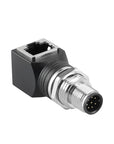 Alvin's Cables M12 A-Code 8-Pin to RJ45 Adapter Cat6a IP68 Waterproof Shielded, M12 Male to RJ45 Female Industrial Ethernet Connector for Cognex Keyence GigE Vision Basler AVT Sony CCD Cameras
