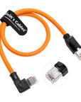 Alvin's Cables RJ45 Ethernet Cable, Right-Angle Cat6a Shielded Industrial Profinet Ethernet Cable High-Flex Drag-Chain High-Speed Gold-Plated Connectors for PLC, Robotics 2ft/60cm Orange