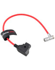 Alvin's Cables D-Tap to BMPCC 6K 4K Power Cable, Right Angle Weipu 2-Pin Female to D-Tap Male, Braided Ultra Flexible Cable for Blackmagic Pocket Cinema Camera 4K/6K/6K Pro, V-Mount, Red