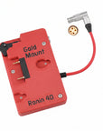 Alvin's Cables Gold Mount Battery Plate for DJI Ronin 4D, G-Mount Power Plate with D-Tap & 0B 2-Pin Outputs, Straight / Rotatable Right Angle 1B 6-Pin Power Cable, Red / Black