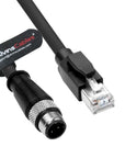 Alvin's Cables M12 D-Code 4 Pin Male to RJ45 Ethernet Cable High-Flex for Industrial Camera Sensor, Automation Application 3.3ft/1m