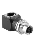 Alvin's Cables M12 X-Code 8-Pin to RJ45 Adapter Cat6a IP68 Waterproof Shielded, M12 Female to RJ45 Female Industrial Ethernet Connector for Cognex Keyence Basler Baumer Datalogic Microscan Sick