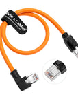 Alvin's Cables RJ45 Ethernet Cable, Left-Angle Cat6a Shielded Industrial Profinet Ethernet Cable High-Flex Drag-Chain High-Speed Gold-Plated Connectors for PLC, Robotics 3.3ft/1m Orange