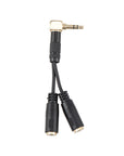 Alvin's Cables Tentacle Sync Timecode Splitter Cable, Right Angle 3.5mm TRS Male to 2 x 3.5mm Female Y-Cable for Sony FX6 FX9 F55, Ultra-Short Timecode Distribution Cable, 8cm