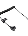 Alvin's Cables D-Tap to BMPCC 6K 4K Coiled Power Cable, Straight Weipu 2-Pin Female to D-Tap Male, Braided Ultra Flexible Coiled Cable for Blackmagic Pocket Cinema Camera 4K/6K/6K Pro, V-Mount, Black