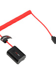 Alvin's Cables NP-FZ100 Dummy Battery to D-TAP Braided Coiled Cable, Black/Red