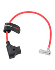 Alvin's Cables D-Tap to BMPCC 6K 4K Power Cable, Right Angle Weipu 2-Pin Female to D-Tap Male, Braided Ultra Flexible Cable for Blackmagic Pocket Cinema Camera 4K/6K/6K Pro, V-Mount, Red