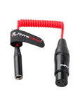 Alvin's Cables Mini XLR 3 Pin Male to XLR 3 Pin Female Coiled Audio Cable for Blackmagic Pocket Cinema Camera BMPCC 4K/6K, Video Assist 4K, Sharp 8K Cam, Ultra Soft