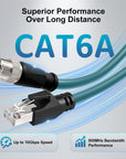 Alvin's Cables M12 X-Code 8 Pin Male to RJ45 Ethernet Cable for Cognex Keyence Camera, High-Flex Cat6a Cable for Industrial Automation, Fieldbus Module, Robotics,30M/98.4ft Green