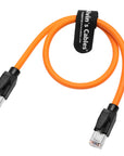 Alvin's Cables RJ45 Ethernet Cable, Cat6a Shielded Industrial Profinet Ethernet Cable High-Flex Drag-Chain High-Speed Gold-Plated Connectors for PLC, Robotics & Motion Control 2ft/60cm Orange