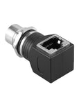 Alvin's Cables M12 A-Code 8-Pin to RJ45 Adapter Cat6a IP68 Waterproof Shielded, M12 Female to RJ45 Female Industrial Ethernet Connector for Cognex Keyence GigE Vision Basler AVT Sony CCD Cameras