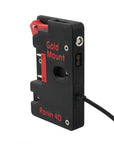 Alvin's Cables Gold Mount Battery Plate for DJI Ronin 4D, G-Mount Power Plate with D-Tap & 0B 2-Pin Outputs, Straight / Rotatable Right Angle 1B 6-Pin Power Cable, Red / Black