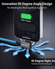 Coiled USB-C to USB-C Cable, Braided Right-Angled USB-C Cable, 40Gbps, 240W PD3.1 Charging, 8K@60Hz Video, USB 4.0 Type C for Thunderbolt 4/3, BMPCC, Canon R5/R6, Sony FX3/A7C, iPhone, Dock/SSD, Blue