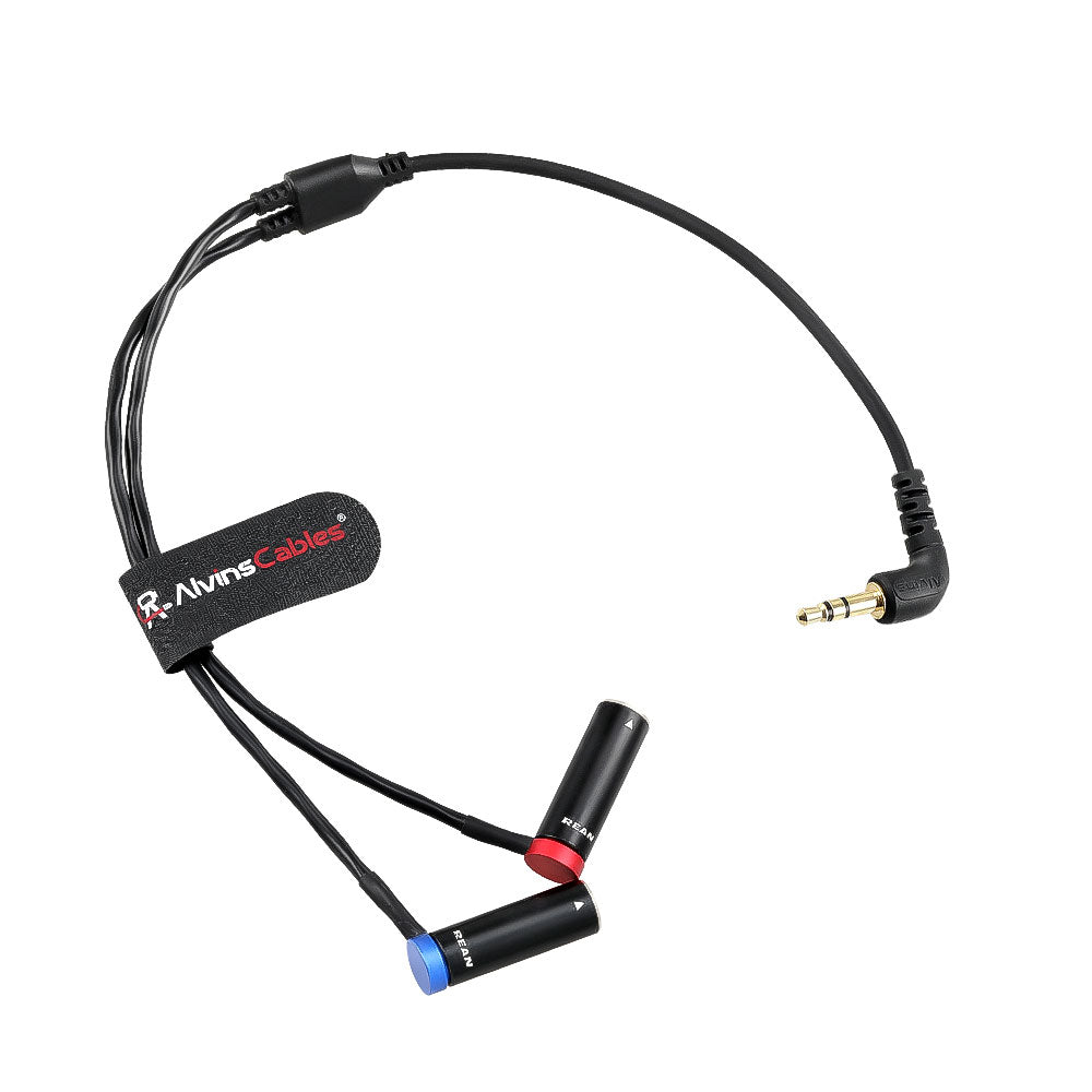Alvin's Cables 3.5mm TRS to Dual TA3M Y Splitter Cable, 1/8’’ TRS to 2 Low Profile Mini XLR 3 Pin Male Breakout Audio Cable for RØDE Wireless GO II, for Canon C70 Camera, 45cm|18inches