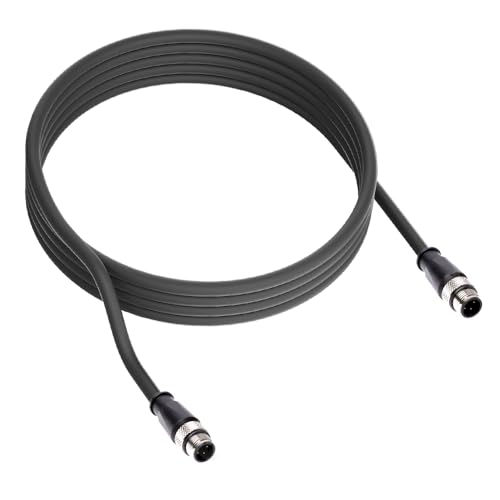 Alvin's Cables M12 D-Code 4 Pin Male to M12 D-Code 4 Pin Male Ethernet Cable for Keyence Baumer Sick Camera, High-Flex Cat6a Cable for Industrial Automation, EtherCAT/PROFINET 3.3ft/1m Green