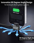 Coiled USB-C to USB-C Cable, Braided Right Angled USB-C Cable, 40Gbps, 240W PD 3.1 Charging, 8K@60Hz Video, USB4.0 Type C for Thunderbolt 4/3, BMPCC, Canon R5/R6, Sony FX3/A7C, iPhone, SSD/Dock, Black