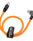 Alvin's Cables RJ45 Ethernet Cable, Right-Angle Cat6a Shielded Industrial Profinet Ethernet Cable High-Flex Drag-Chain High-Speed Gold-Plated Connectors for PLC, Robotics 2ft/60cm Orange