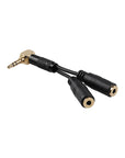 Alvin's Cables Tentacle Sync Timecode Splitter Cable, Right Angle 3.5mm TRS Male to 2 x 3.5mm Female Y-Cable for Sony FX6 FX9 F55, Ultra-Short Timecode Distribution Cable, 8cm