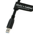 Alvin's Cables USB 3.0 Data-Cable USB-A to Micro-B Right Angle with Dual Locking-Screws High-Flex Cable Shielded-Cable for Industrial Camera Vision Camera