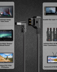 Alvin's Cables D-tap to DC Power Cable 12V 5.5mm×2.1mm DC Coiled Cable for Atomos Shogun, Ikan Monitor, Blackmagic Video Assist, SmallHD Indie 7, Right Angle DC