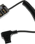Alvin’s Cables D-tap Splitter 1 to 3 Port P-tap Adapter Coiled Cable for SmallRig| IDX V-Mount Gold Mount Battery with Battery Level Display, Reverse Polarity, Over-Current, Overheat Protection