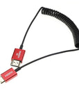 Alvin's Cables 8K High Speed Mini HDMI to HDMI Coiled Cable, Aluminum 8K@60Hz 4K@240Hz HDMI 2.1, Compatible with Camera, Camcorder, Tablet and Graphics/Video Card, Laptop, Projector