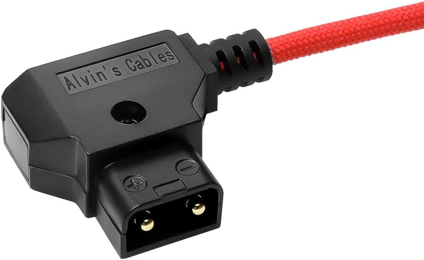 Alvin's Cables Atomos Ninja V D-tap Power Cable, 1.6-4ft Dtap to Locking DC 2.1 Coiled Cable for Blackmagic Video Assist, for Hollyland Mars 400S, Ultra Flexible