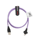 Alvin's Cables USB 2.0 Type-A to Locking Mini USB Cable, 15mm Dual-Screw Spacing for Daheng Industrial Camera, High Flex Drag Chain Shielded, Convex Port, 1m/3.3ft Purple