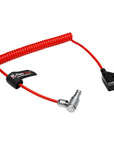 Alvin's Cables Right Angle 2 Pin Male to D-Tap Power Coiled Cable for Teradek SmallHD Z-CAM Blackmagic Pyxis 6k, Ultra Soft