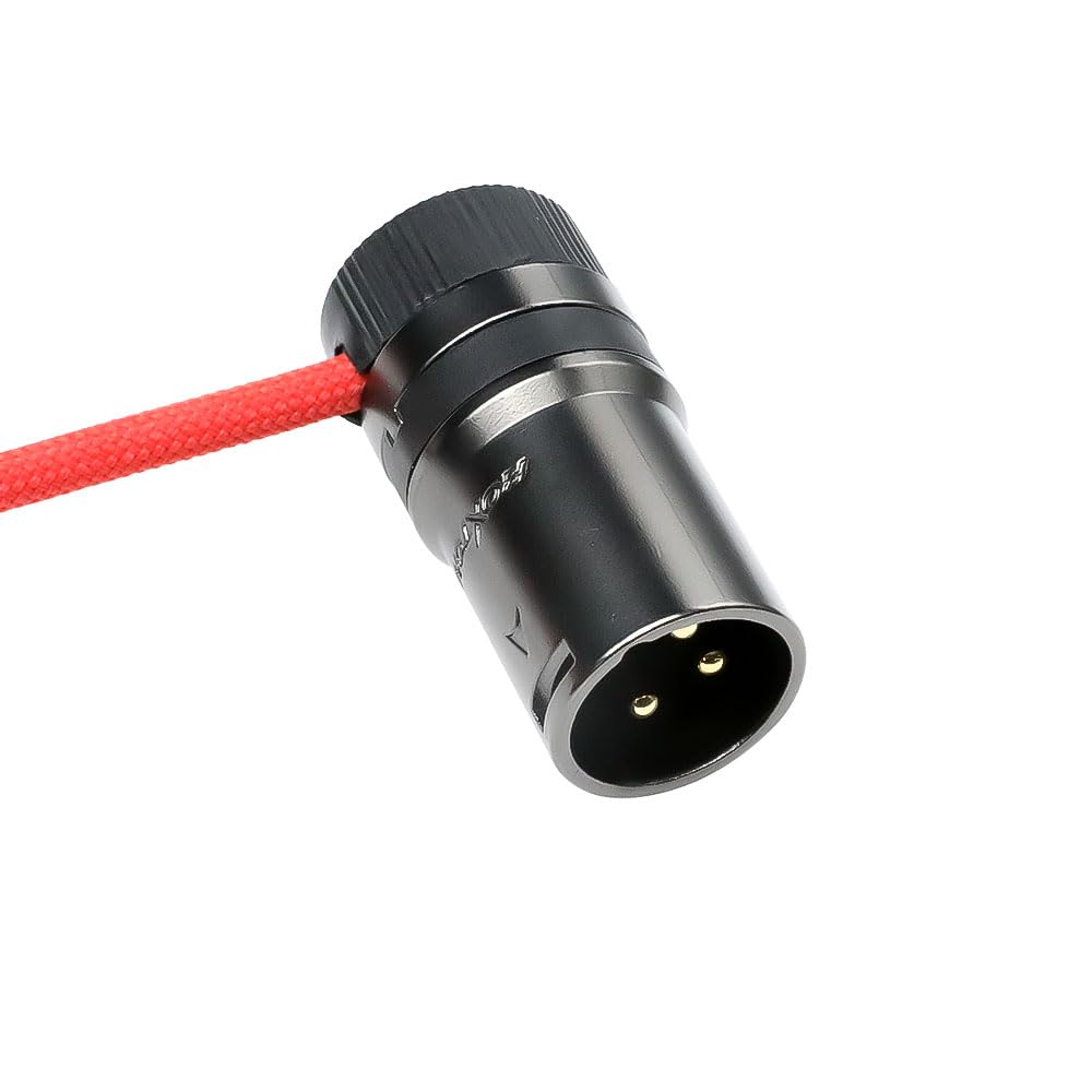 Alvin's Cables Rotatable Low-Profile XLR 3 Pin Male to Female Ultra-Flexible Coiled Cable, Aramid-Reinforced for Sony|Canon|Blackmagic Pro Cameras & Studio Audio