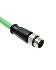 Alvin's Cables M12 D-Code 4 Pin Male to M12 D-Code 4 Pin Male Ethernet Cable for Keyence Baumer Sick Camera, High-Flex Cat6a Cable for Industrial Automation, EtherCAT/PROFINET 3.3ft/1m Green