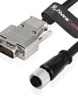 Alvin's Cables M12 A-Code 12 Pin Female to DB15 Power Trigger Data Cable for Cognex in-Sight Sensor Vision Systems CCB-PWRIO-MOD-05, High Flex