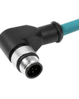 Alvin's Cables M12 A-Code 8 Pin Male Right Angle to Open End Power I/O Cable Cat6a High-Flex Shielded for Cognex Keyence Basler Industrial Automation Fieldbus Module 3.3ft/1m