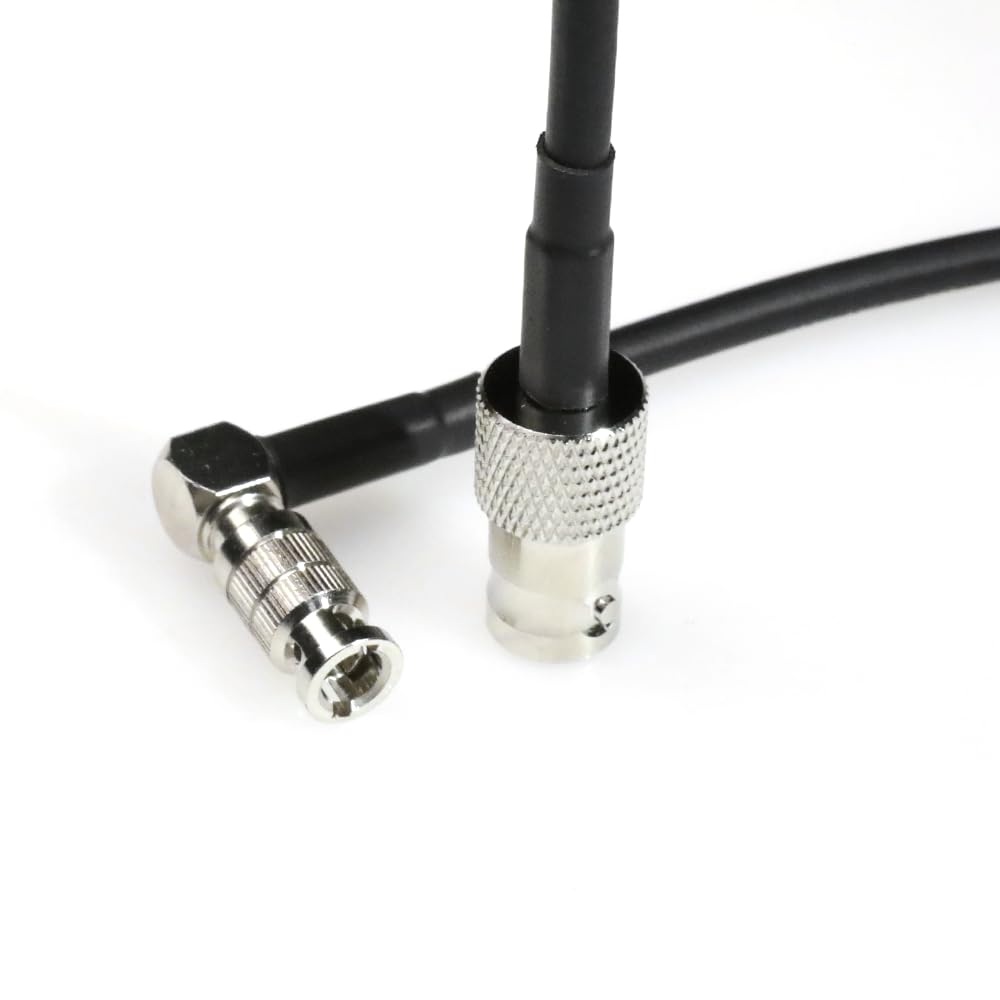 Alvin's Cables 12G Micro BNC to BNC Female Adapter Cable, High Density 4K UHD Video Coaxial Cable, 75 Ohm Ultra-Soft for Blackmagic Video Assist 5" Monitor, Right Angle Micro BNC 7.9inches