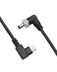 Alvin's Cables PD USB-C Type-C to Locking DC 12V Coiled Power Cable for Atomos Shogun, Blackmagic Video Assist, Hollyland Mars, Right Angle