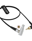 Alvin's Cables Deity TC-1 Locking 3.5mm TRS to Right Angle EXT 9 Pin Timecode Cable for RED Komodo V-Raptor Camera 50cm