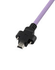Alvin's Cables USB 2.0 Type-A to Locking Mini USB Cable, 15mm Dual-Screw Spacing for Daheng Industrial Camera, High Flex Drag Chain Shielded, Convex Port, 1m/3.3ft Purple