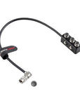 Alvin's Cables 1 to 3 Power Splitter Box Cable Rotatable Right Angle Hirose 4 Pin Male to 3 x Hirose 4 Pin Female Splitter Cable for Sony F55 FS5, Sound Devices 688 633, Zoom F4/F8/F8N, 30cm/11.81in