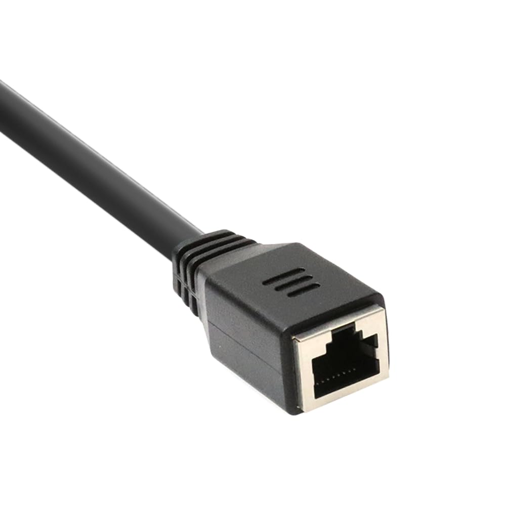 Alvin's Cables M12 X-Code 8 Pin Male to RJ45 Female Ethernet Cable for Cognex Keyence Camera, RJ45 Female Socket High-Flex Cat6a Cable for Industrial Automation,Robotics