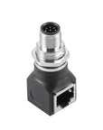Alvin's Cables M12 A-Code 8-Pin to RJ45 Adapter Cat6a IP68 Waterproof Shielded, M12 Male to RJ45 Female Industrial Ethernet Connector for Cognex Keyence GigE Vision Basler AVT Sony CCD Cameras