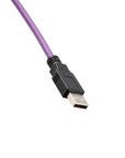 Alvin's Cables USB 2.0 Type-A to Locking Mini USB Down Angle Cable, 15mm Dual-Screw Spacing for Daheng Industrial Camera, High Flex Drag Chain Shielded, Convex Port, Purple