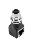 Alvin's Cables M12 D-Code 4-Pin to RJ45 Adapter Cat6a IP68 Waterproof Shielded, M12 Female to RJ45 Female Industrial Ethernet Connector for Cognex Keyence Omron Siemens Sick Baumer Datalogic